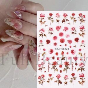 Flower themed nail stickers