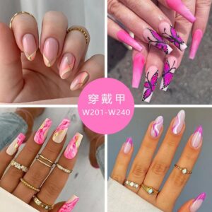 Pink artificial nails